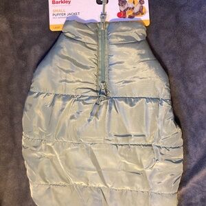 Sage Green Dog Puffer Jacket, adjustable waist, small (up to 20 lbs)